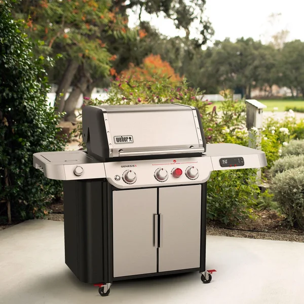 Weber Genesis SX-335 Propane Gas Smart Grill w/ Sear Zone & Side Burner - Stainless Steel - 35600001