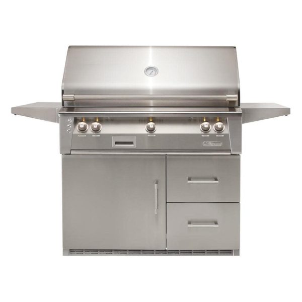 Alfresco ALXE 42-Inch Freestanding Natural Gas Grill On Refrigerated Cart With Rotisserie in Signal Gray - ALXE-42RFG-NG-S7004