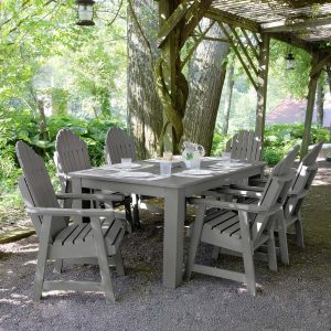 Dream Bay 7 Pc Recycled Plastic Rectangular Dining Set in Coastal Teak by Lakeview Outdoor Designs