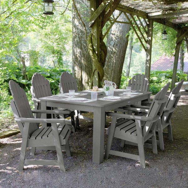 Dream Bay 7 Pc Recycled Plastic Rectangular Dining Set in Coastal Teak by Lakeview Outdoor Designs