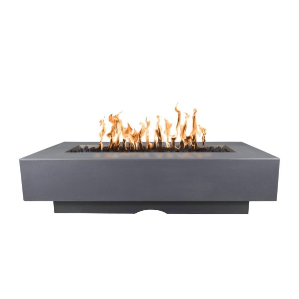 Del Mar 48 Inch Rectangular GFRC Natural Gas Fire Pit w/ Glow Plug in Gray by The Outdoor Plus