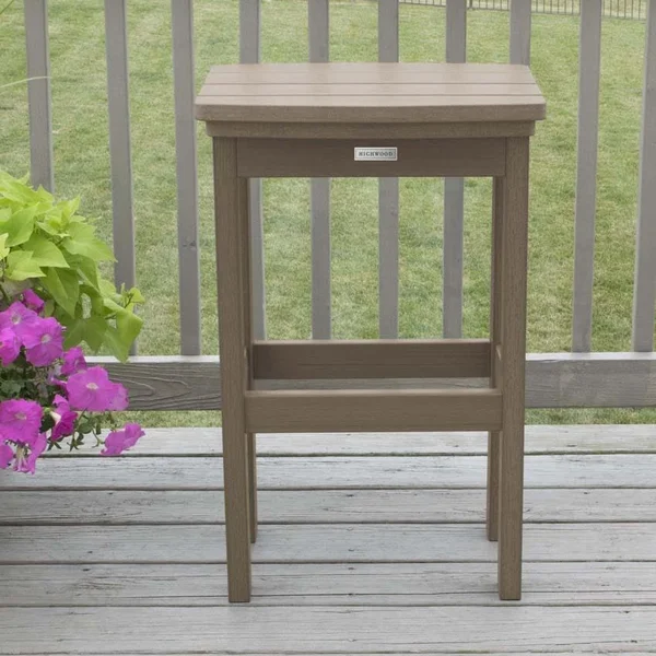 Hart Lane Recycled Plastic Bar Stool in Woodland Brown by Lakeview Outdoor Designs