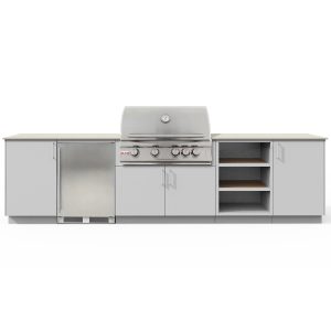 Urban Bonfire Taiga 32 Outdoor Kitchen w/ Blaze LTE Natural Gas Grill, Refrigerator, Danae Dekton Countertop & Chantilly Finish - B-Taiga-32-Blaze-Danae-Chantilly