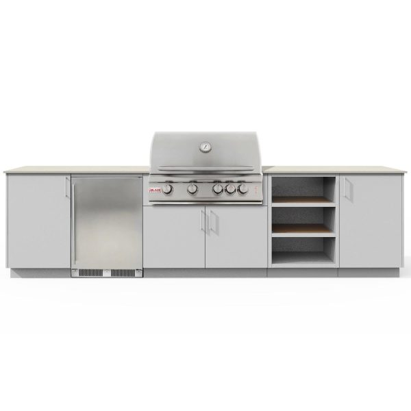 Urban Bonfire Taiga 32 Outdoor Kitchen w/ Blaze LTE Natural Gas Grill, Refrigerator, Danae Dekton Countertop & Chantilly Finish - B-Taiga-32-Blaze-Danae-Chantilly