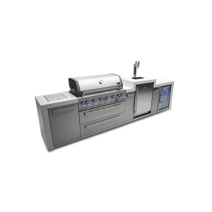 Mont Alpi 12 Ft Propane Outdoor Kitchen Island w/ Side Burner, Fridge, & Kegerator - MAi805-DKEGFC