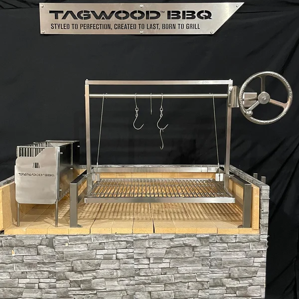 Tagwood BBQ Insert Style Argentine Santa Maria Wood Fire & Charcoal Gaucho Grill Without Firebricks - BBQ09SSFRONT