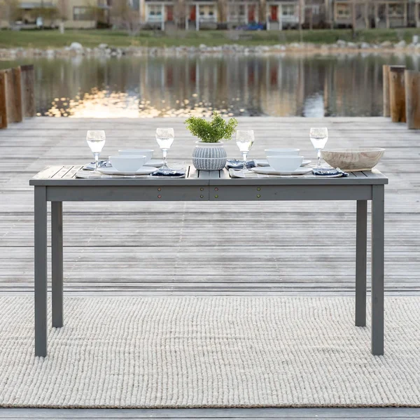 Ultimate Patio Camille Way 60 X 32 Inch Rectangular Acacia Patio Dining Table - Gray Wash