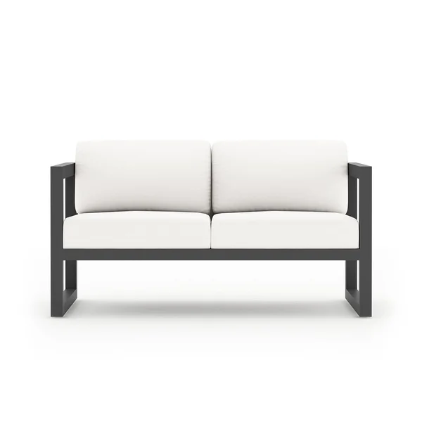 Misty Cove 2 Person Aluminum Loveseat in Slate/Canvas Natural by Lakeview Outdoor Designs