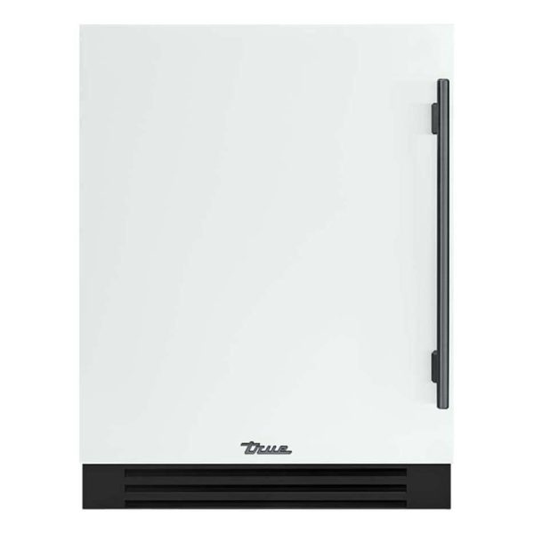 True ADA Height 24 Inch 40 Bottle Left Hinge Outdoor Wine Cabinet - Matte White w/ Pewter Handle - TUWADA-24-LS-A~030-H05