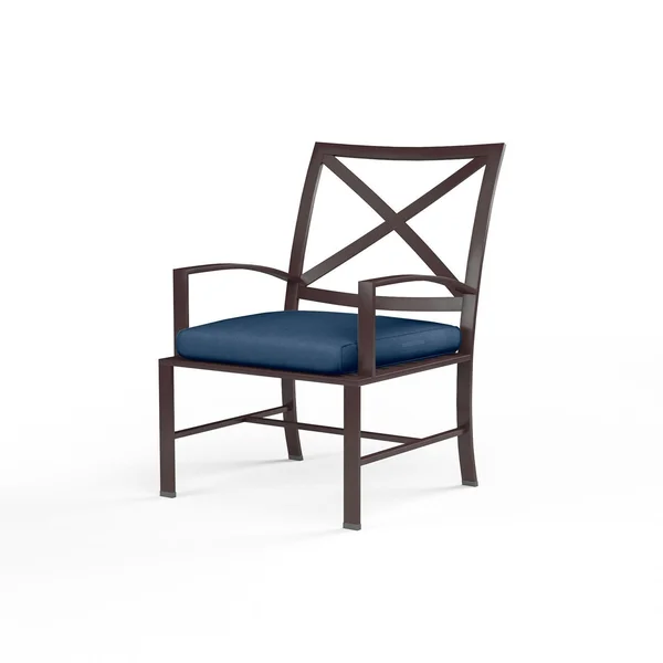 La Jolla Aluminum Patio Dining Chair in Spectrum Indigo w/ Self Welt By Sunset West