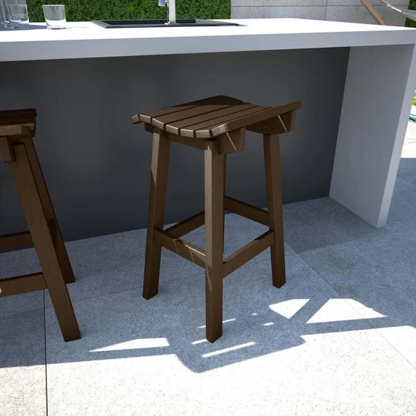 Costa Brook Recycled Plastic Bar Stool in Weathered Acorn by Lakeview Outdoor Designs