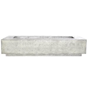 Cascata Bay 6 90 Inch Rectangular GFRC Natural Gas Fire Pit Table in Natural by Lakeview Outdoor Designs