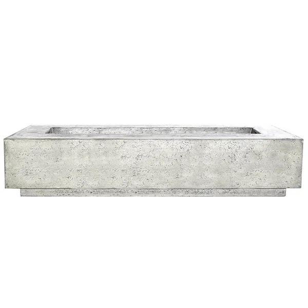 Cascata Bay 6 90 Inch Rectangular GFRC Natural Gas Fire Pit Table in Natural by Lakeview Outdoor Designs