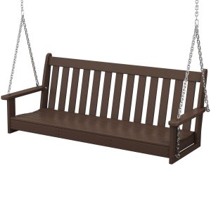 Vineyard 60 Inch Recycled Plastic Swing in Mahogany by POLYWOOD