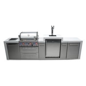 Mont Alpi 11 Ft Propane Outdoor Kitchen Island w/ Side Burner & Kegerator - MAi400-DKEG