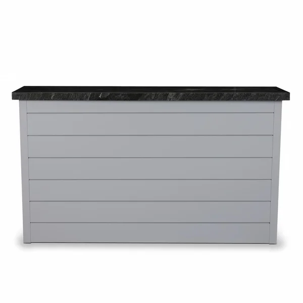 BBQGuys Signature 72 Inch 360 Degree Swivel Outdoor TV Lift Cabinet | Pebble Brook w/ Black Granite