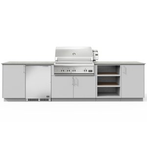 Urban Bonfire Taiga 36 Outdoor Kitchen w/ DCS Propane Grill, Refrigerator, Keon Dekton Countertop & Chantilly Finish - B-Taiga-36-DCS-Keon-Chantilly