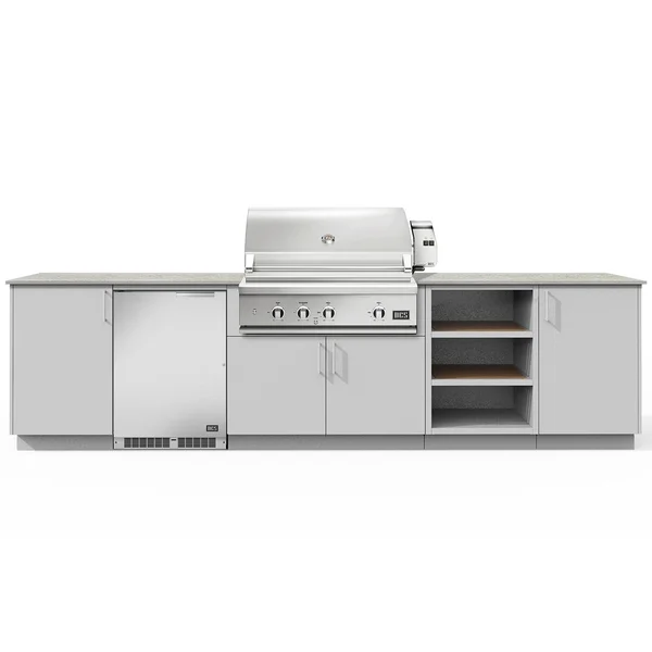 Urban Bonfire Taiga 36 Outdoor Kitchen w/ DCS Natural Gas Grill, Refrigerator, Keon Dekton Countertop & Chantilly Finish - B-Taiga-36-DCS-Keon-Chantilly