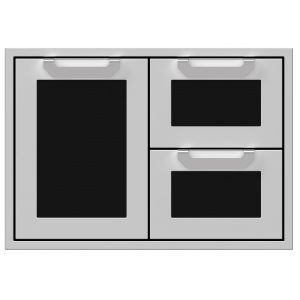 Hestan 30-Inch Double Drawer And Single Storage Door Combo - Stealth - AGSDR30-BK