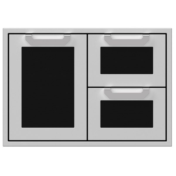 Hestan 30-Inch Double Drawer And Single Storage Door Combo - Stealth - AGSDR30-BK