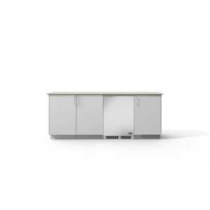 Urban Bonfire Vermont Outdoor Kitchen w/ DCS 24-Inch 5.3 Cu. Ft. Refrigerator, Danae Dekton Countertop & Chantilly Finish - B-Vermont-Danae-Chantilly
