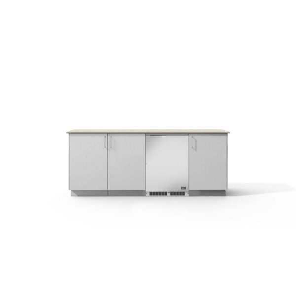 Urban Bonfire Vermont Outdoor Kitchen w/ DCS 24-Inch 5.3 Cu. Ft. Refrigerator, Danae Dekton Countertop & Chantilly Finish - B-Vermont-Danae-Chantilly