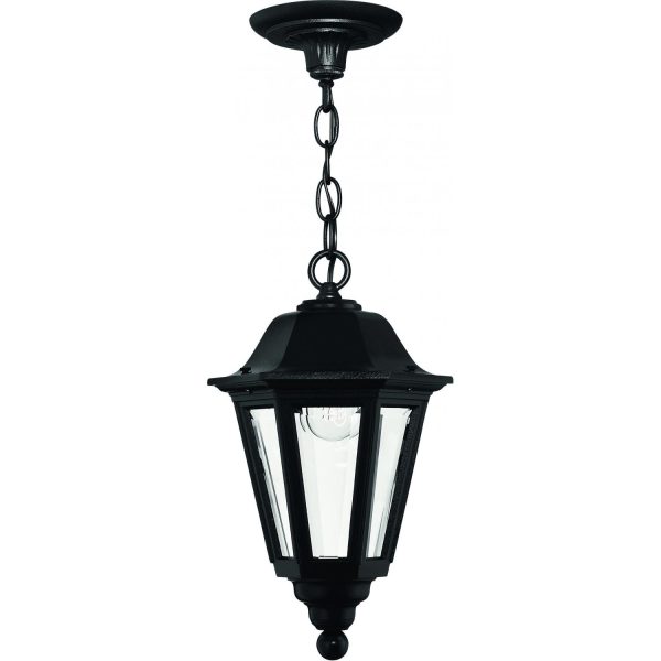 Hinkley Lighting Manor House One Light 15-Inch Outdoor Hanging Lantern - Black - 1412BK