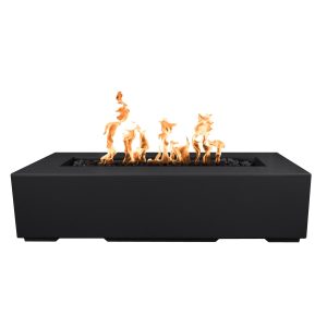 Regal 48 Inch Rectangular GFRC Natural Gas Fire Pit w/ Glow Plug in Black by The Outdoor Plus