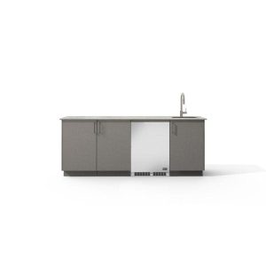 Urban Bonfire Lagoon Outdoor Kitchen w/ DCS 24-Inch 5.3 Cu. Ft. Refrigerator, Keon Dekton Countertop & Clay Finish - B-Lagoon-Keon-Clay