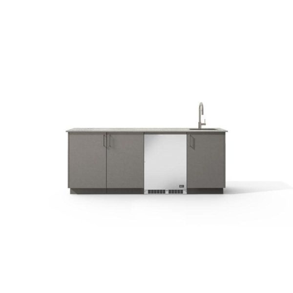 Urban Bonfire Lagoon Outdoor Kitchen w/ DCS 24-Inch 5.3 Cu. Ft. Refrigerator, Keon Dekton Countertop & Clay Finish - B-Lagoon-Keon-Clay