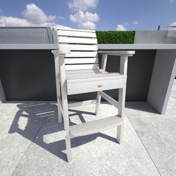 Elm Pointe Recycled Plastic Bar Stool in White by Lakeview Outdoor Designs