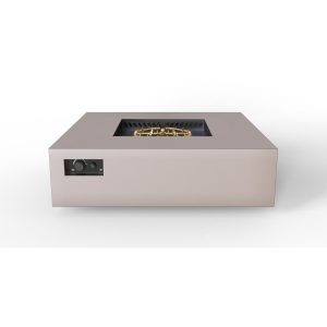 AON 56 Inch Square Powder Coated Steel Propane Fire Pit Table in Sand Pebble by Warming Trends