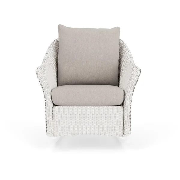 Weekend Retreat Lloyd Loom Rocking Chair in White/Remy Cloud by Lloyd Flanders