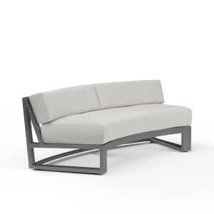 Redondo Aluminum Sectional Loveseat in Slate/Cast Silver by Sunset West
