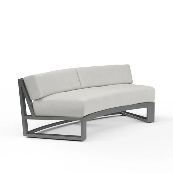 Redondo Aluminum Sectional Loveseat in Slate/Cast Silver by Sunset West