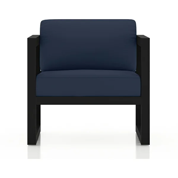 Misty Cove Aluminum Club Chair in Black/Spectrum Indigo by Lakeview Outdoor Designs