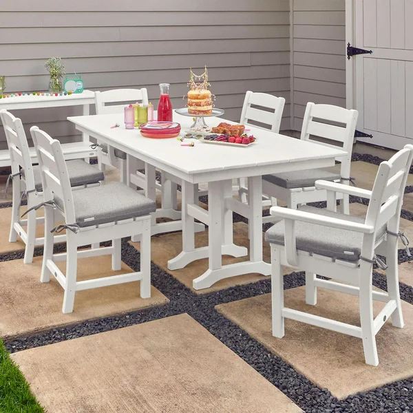 POLYWOOD Lakeside 7-Piece Farmhouse Dining Set - White