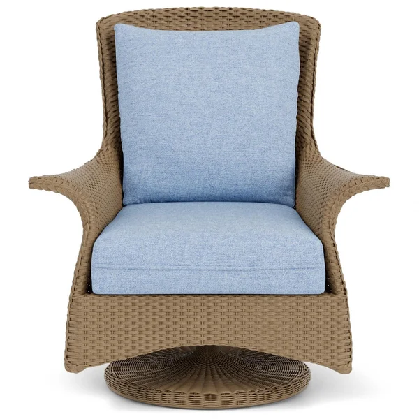 Mandalay Lloyd Loom Swivel Rocker Club Chair in Fawn/Demo Skyway by Lloyd Flanders