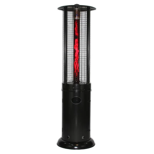 RADtec 80-Inch Ellipse Flame Patio Heater - Black with Ruby Glass