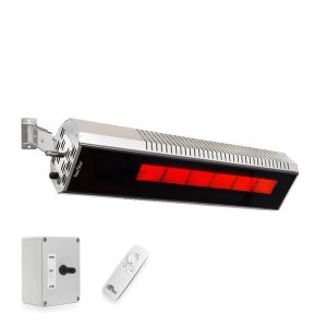 SunStar GLASS Marine Grade 48-Inch 35,000 BTU Propane Gas Patio Heater W/ Remote & Adjustable Mounting Kit - L10 MGL1560