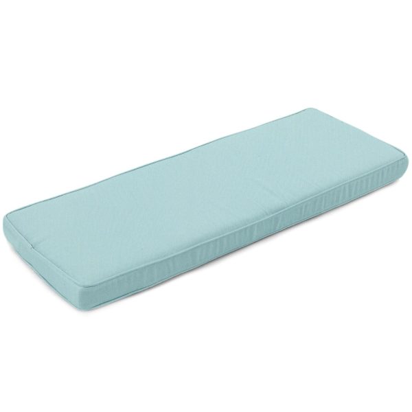 Sunbrella Canvas Glacier Large Outdoor Replacement Bench Cushion W/ Piping By BBQGuys Signature