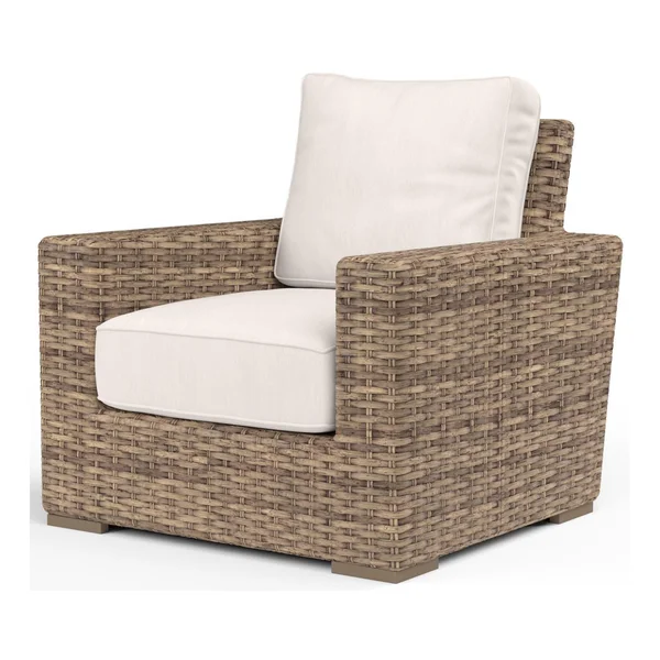 Havana Wicker Club Chair in Tobacco/Canvas Natural by Sunset West