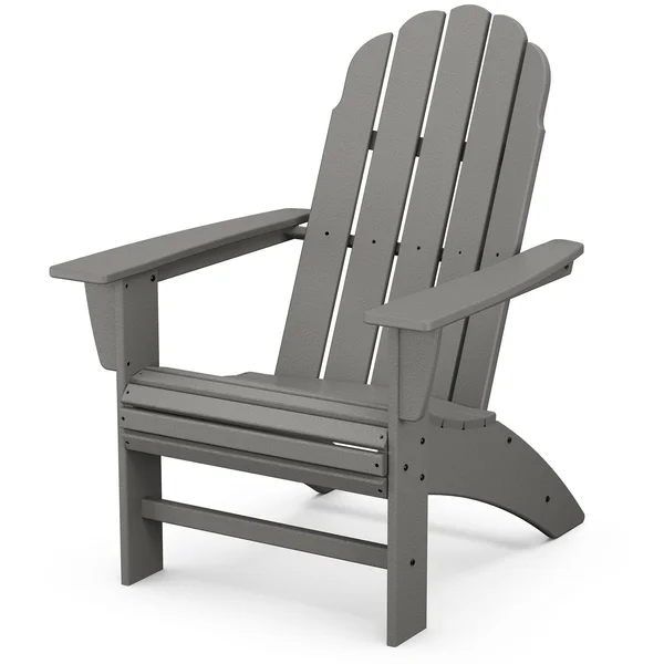 Vineyard Recycled Plastic Curveback Adirondack in Slate Gray by POLYWOOD
