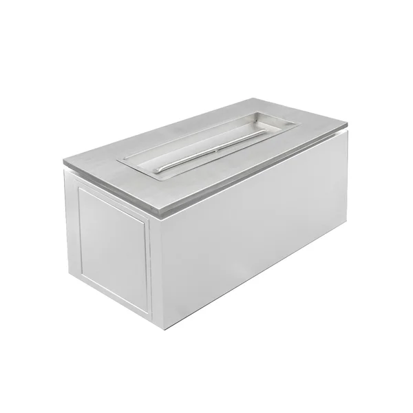 Merona 46 Inch Rectangular Powder Coated Steel Propane Fire Pit Table w/ Glow Plug in White by The Outdoor Plus