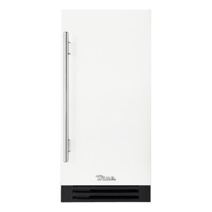 True ADA Height 15 Inch 75 Lb. Right Hinge Outdoor Ice Maker - Matte White w/ Stainless Steel Handle - TUIADA-15-RS-A~030-H04