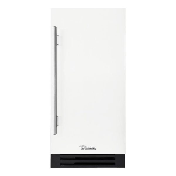 True ADA Height 15 Inch 75 Lb. Right Hinge Outdoor Ice Maker - Matte White w/ Stainless Steel Handle - TUIADA-15-RS-A~030-H04