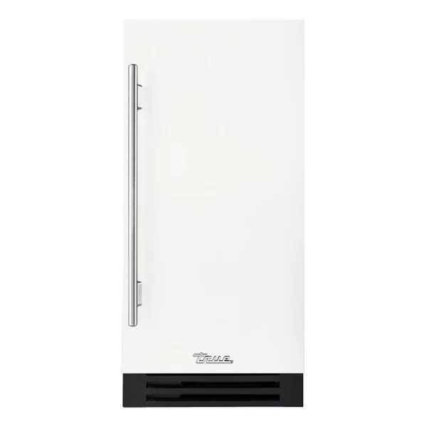 True ADA Height 15 Inch 75 Lb. Right Hinge Outdoor Ice Maker - Matte White w/ Stainless Steel Handle - TUIADA-15-RS-A~030-H04