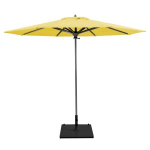 Galtech 9 Ft. Commercial Octagonal Aluminum Patio Market Umbrella W/ Push Lift - Antique Bronze Frame W/ Sunbrella Canvas Sunflower Yellow Canopy