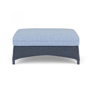 Mandalay Lloyd Loom Large Ottoman in Denim Blue/Demo Skyway by Lloyd Flanders