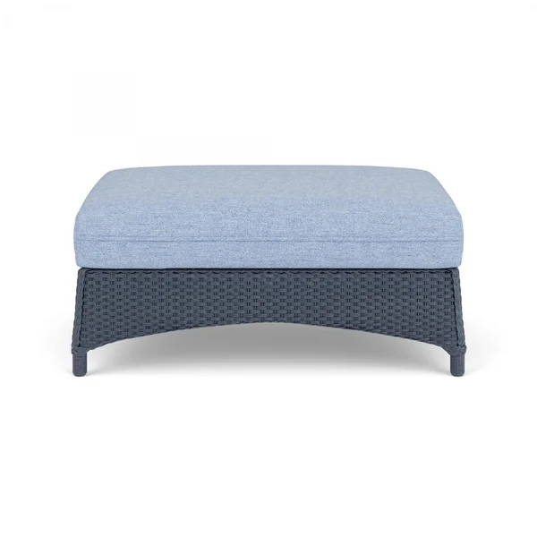Mandalay Lloyd Loom Large Ottoman in Denim Blue/Demo Skyway by Lloyd Flanders